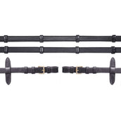 Schockemöhle Teugels Rubber/Leer met Gespen Zwart/Goud Schockemöhle Teugels Rubber/Leer met Gespen Zwart/Goud