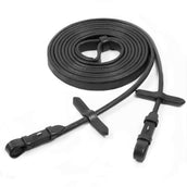 Schockemöhle Stangteugels Rond Genaaid Zwart/Zilver Schockemöhle Stangteugels Rond Genaaid Zwart/Zilver