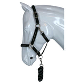 HKM Halster + Touw Crystal Zacht Onderlegd Zwart/Grijs HKM Halster + Touw Crystal Zacht Onderlegd Zwart/Grijs