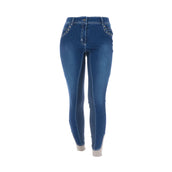 HKM Rijbroek Pasadena Summer Denim Siliconen Zitvlak Jeans Blauw HKM Rijbroek Pasadena Summer Denim Siliconen Zitvlak Jeans Blauw