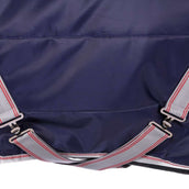 WeatherBeeta Medium Lite Stable Rug ComFiTec 210D Channel Quilt Standard Neck 50g Navy/Silver/Red WeatherBeeta Medium Lite Stable Rug ComFiTec 210D Channel Quilt Standard Neck 50g Navy/Silver/Red