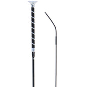 Kieffer Dressuurzweep Ledergrip Nylon Zwart/Zilver Kieffer Dressuurzweep Ledergrip Nylon Zwart/Zilver