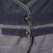 EQUITHÈME Regendeken Tyrex 600D 50g Navy/Grijs Dots EQUITHÈME Regendeken Tyrex 600D 50g Navy/Grijs Dots