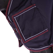 EQUITHÈME Outdoordeken Tyrex 1200D 200g met Hals Navy/Bordeaux EQUITHÈME Outdoordeken Tyrex 1200D 200g met Hals Navy/Bordeaux