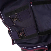 EQUITHÈME Outdoordeken Tyrex 1200D 200g met Hals Navy/Bordeaux EQUITHÈME Outdoordeken Tyrex 1200D 200g met Hals Navy/Bordeaux