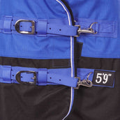 EQUITHÈME Outdoordeken Tyrex 1200D Aisance 0g met Halve Hals Blauw/Zwart EQUITHÈME Outdoordeken Tyrex 1200D Aisance 0g met Halve Hals Blauw/Zwart