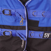 EQUITHÈME Outdoordeken Tyrex 1200D Aisance 0g met Halve Hals Blauw/Zwart EQUITHÈME Outdoordeken Tyrex 1200D Aisance 0g met Halve Hals Blauw/Zwart