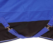 EQUITHÈME Outdoordeken Tyrex 1200D Aisance 150g met Halve Hals Blauw/Zwart EQUITHÈME Outdoordeken Tyrex 1200D Aisance 150g met Halve Hals Blauw/Zwart