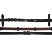 Schockemöhle Teugels Rubber/Leer met Gespen Donkerbruin/Zilver Schockemöhle Teugels Rubber/Leer met Gespen Donkerbruin/Zilver