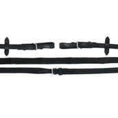 Schockemöhle Teugels Durasoft Grip Rubber Zwart/Zilver Schockemöhle Teugels Durasoft Grip Rubber Zwart/Zilver