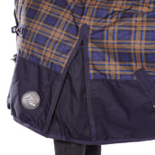 HKM High Neck Deken Providence Karo 1200D 300g Wattenvulling Navy/Bruin Geruit HKM High Neck Deken Providence Karo 1200D 300g Wattenvulling Navy/Bruin Geruit