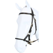 F.R.A. Bitloos Hoofdstel Pariba Side Pull Lederen Teugels Bruin/Brass Metal F.R.A. Bitloos Hoofdstel Pariba Side Pull Lederen Teugels Bruin/Brass Metal