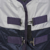 HKM Vliegendeken Rain met Nek en Buikflap Donkerblauw/Grijs HKM Vliegendeken Rain met Nek en Buikflap Donkerblauw/Grijs