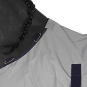 HKM Vliegendeken Rain met Nek en Buikflap Donkerblauw/Grijs HKM Vliegendeken Rain met Nek en Buikflap Donkerblauw/Grijs