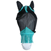 WeatherBeeta Vliegenmasker ComFiTec Deluxe Fine Mesh met Oren en Franjes Zwart/Turquoise WeatherBeeta Vliegenmasker ComFiTec Deluxe Fine Mesh met Oren en Franjes Zwart/Turquoise
