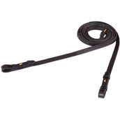 BR Teugel Dressuur Leer/Rubber Stops 16mm Zwart/Goud BR Teugel Dressuur Leer/Rubber Stops 16mm Zwart/Goud