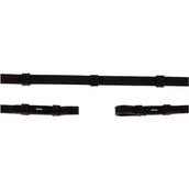 BR Teugels Rubber met Stops Zwart/Zilver BR Teugels Rubber met Stops Zwart/Zilver