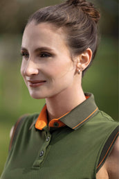 HKM Poloshirt Classico Mouwloos Olijfgroen HKM Poloshirt Classico Mouwloos Olijfgroen