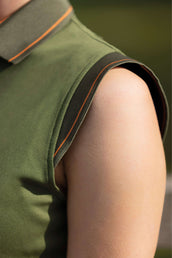 HKM Poloshirt Classico Mouwloos Olijfgroen HKM Poloshirt Classico Mouwloos Olijfgroen