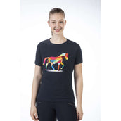 HKM T-Shirt Colourful Horse Donkerblauw HKM T-Shirt Colourful Horse Donkerblauw