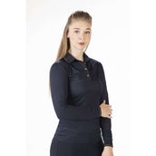 HKM Poloshirt Rosegold Glamour Longsleeve Donkerblauw/Rosegold HKM Poloshirt Rosegold Glamour Longsleeve Donkerblauw/Rosegold