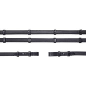 Schockemöhle Teugels Rubber met Stops Zwart/Zilver Schockemöhle Teugels Rubber met Stops Zwart/Zilver