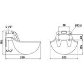 Kerbl Drinkbak Geemailleerd Lepel/borg Zwart Kerbl Drinkbak Geemailleerd Lepel/borg Zwart