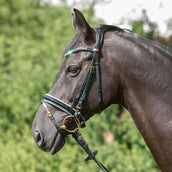 Kieffer Trenshoofdstel Comfort Paris Engelse Neusriem met Sperriem Zwart/Wit Kieffer Trenshoofdstel Comfort Paris Engelse Neusriem met Sperriem Zwart/Wit