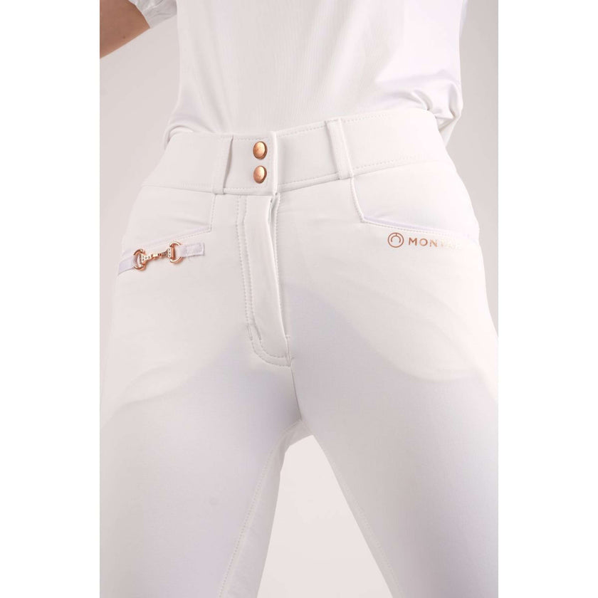 Montar Rijbroek Molly Rosegold Highwaist Full Grip Wit Montar Rijbroek Molly Rosegold Highwaist Full Grip Wit