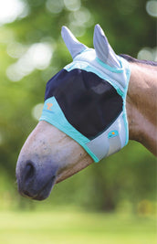 Shires Vliegenmasker Air Motion met Oren Aqua Shires Vliegenmasker Air Motion met Oren Aqua