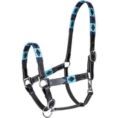 Waldhausen Halster Polo Leder Zwart/Blauw Waldhausen Halster Polo Leder Zwart/Blauw