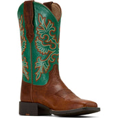 Ariat Westernlaarzen Round Up Stretchfit Dames Arizona Brown/Aged Jade Ariat Westernlaarzen Round Up Stretchfit Dames Arizona Brown/Aged Jade