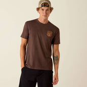 Ariat T-Shirt Strip Patriotic Badge Tee Heren Brown Heather Ariat T-Shirt Strip Patriotic Badge Tee Heren Brown Heather