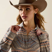 Ariat Blouse Arizona Western Dames Ombre Blue Southwest Ariat Blouse Arizona Western Dames Ombre Blue Southwest