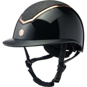 Charles Owen Cap Kylo Sparkly Wide Peak Black Gloss/Rose Gold Charles Owen Cap Kylo Sparkly Wide Peak Black Gloss/Rose Gold
