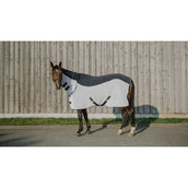 EQUITHÈME Vliegendeken Flycool Combo met Hals Navy/Wit EQUITHÈME Vliegendeken Flycool Combo met Hals Navy/Wit