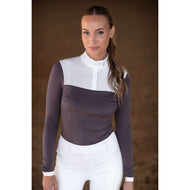 Equestrian Stockholm Wedstrijdshirt Fine Line Wit/Dark Violet Equestrian Stockholm Wedstrijdshirt Fine Line Wit/Dark Violet