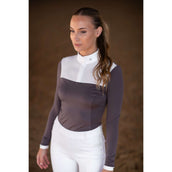 Equestrian Stockholm Wedstrijdshirt Fine Line Wit/Dark Violet Equestrian Stockholm Wedstrijdshirt Fine Line Wit/Dark Violet