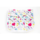 HB Zadeldekje Unicorn Cartoon Wit Print HB Zadeldekje Unicorn Cartoon Wit Print