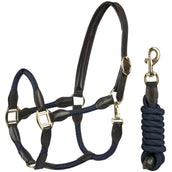 HORKA Halster Set Leer met touw Bruin/Blauw HORKA Halster Set Leer met touw Bruin/Blauw