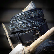 Harry's Horse Riem Leder Crystal Zwart/Gunmetal Harry's Horse Riem Leder Crystal Zwart/Gunmetal