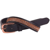 Harry's Horse Riem Leder Crystal Zwart/Rosegoud Harry's Horse Riem Leder Crystal Zwart/Rosegoud