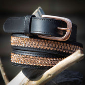 Harry's Horse Riem Leder Crystal Zwart/Rosegoud Harry's Horse Riem Leder Crystal Zwart/Rosegoud