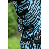 HKM Vliegendeken Zebra met Hals Aqua HKM Vliegendeken Zebra met Hals Aqua