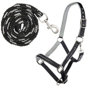 HKM Halsterset Crystal Zacht Onderlegd Zwart/Grijs HKM Halsterset Crystal Zacht Onderlegd Zwart/Grijs