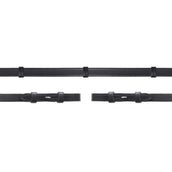 Schockemöhle Teugels Glad Leer met Stops Zwart/Zilver Schockemöhle Teugels Glad Leer met Stops Zwart/Zilver