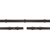 Schockemöhle Teugels Glad Leer met Stops Donkerbruin/Goud Schockemöhle Teugels Glad Leer met Stops Donkerbruin/Goud