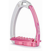 Tech Stirrups Stijgbeugels Venice Sloped EVO Zilver/Roze Tech Stirrups Stijgbeugels Venice Sloped EVO Zilver/Roze