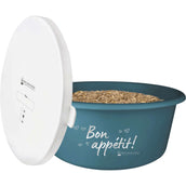 Waldhausen Voerbak Bon Appetit met Deksel Petrol Blue Waldhausen Voerbak Bon Appetit met Deksel Petrol Blue