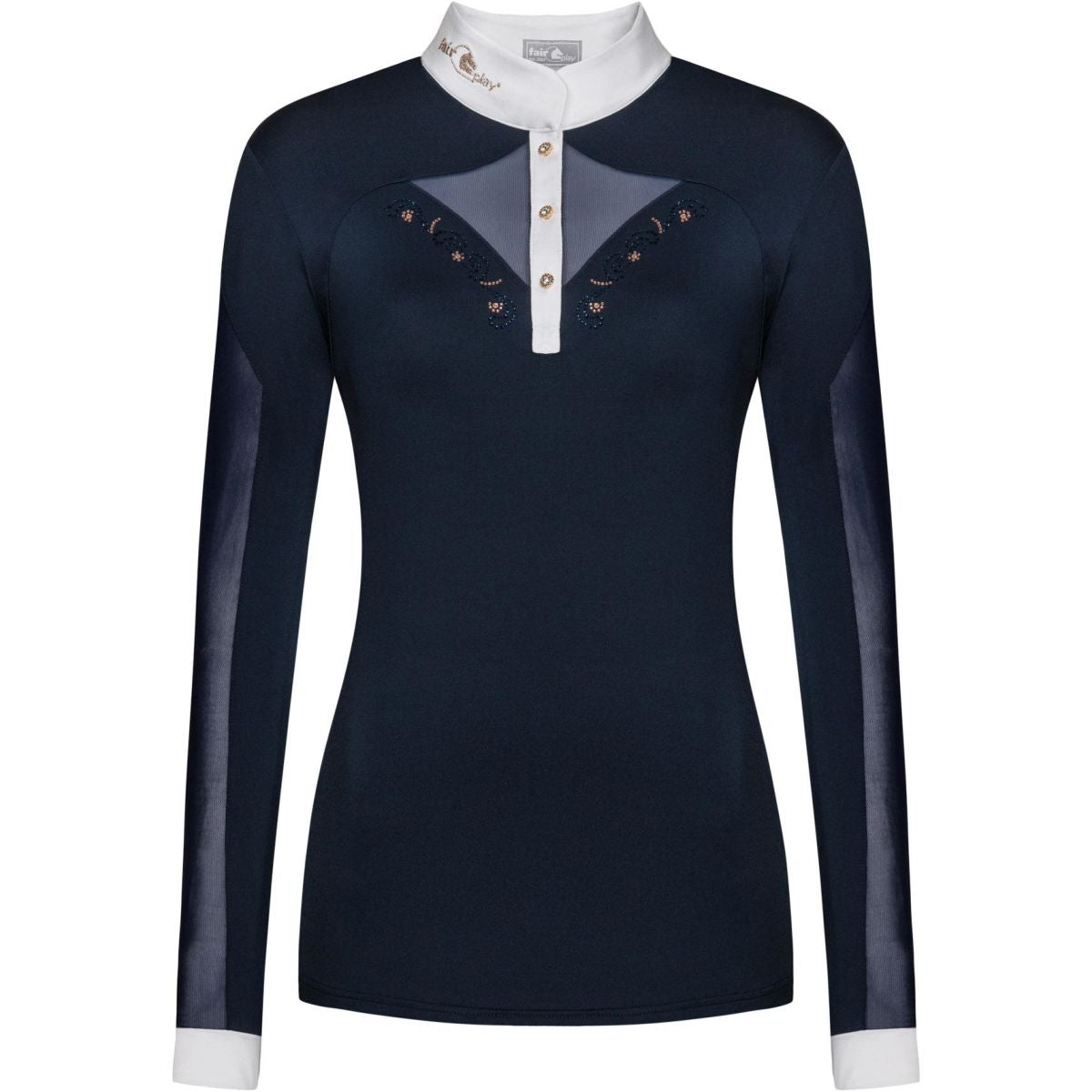 Fair Play Wedstrijdshirt Cathrine Rosegold Navy/Wit